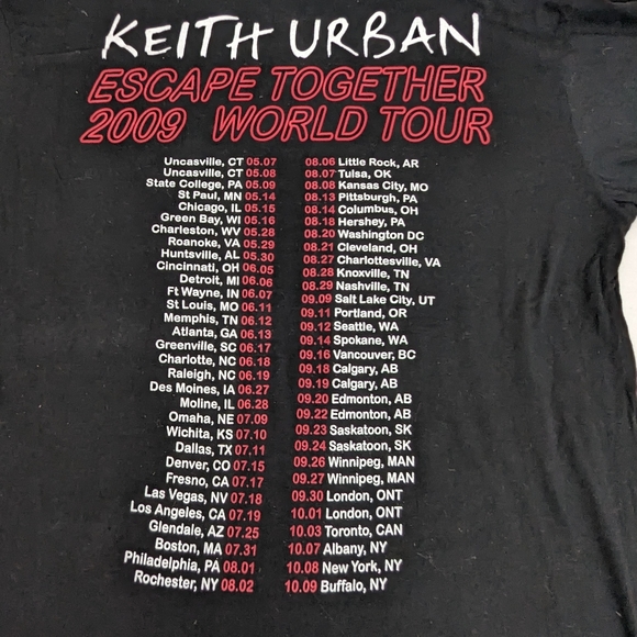 Keith Urban 2009 Escape Together World Tour Large - Picture 2 of 8